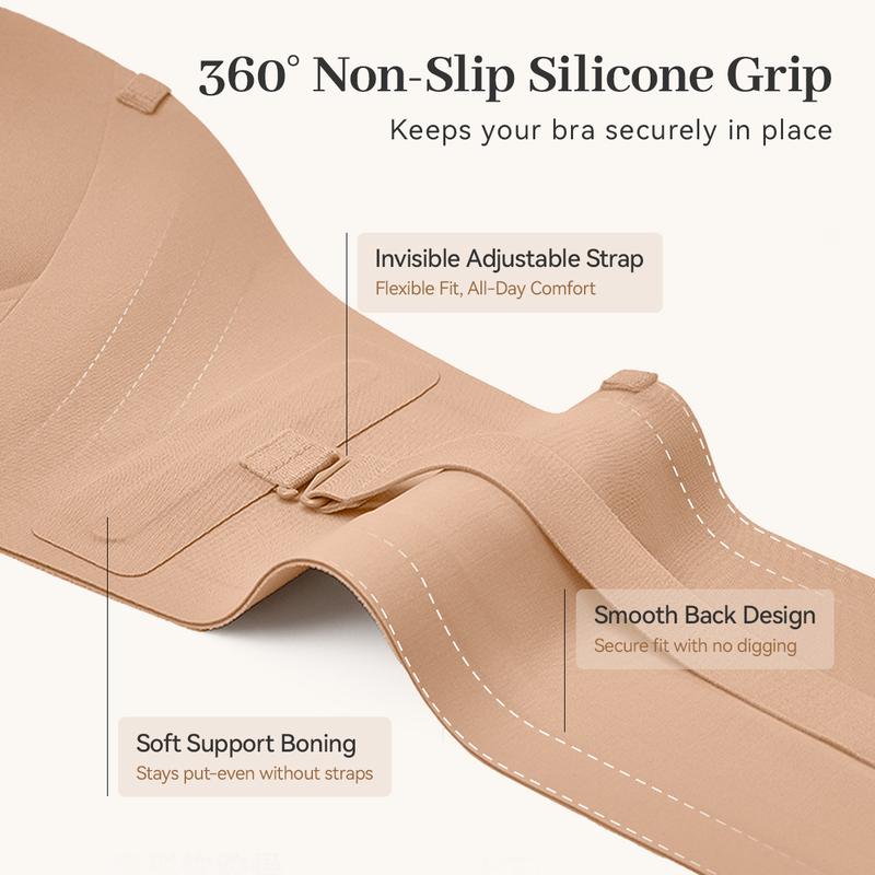 Womens Strapless Push Up Lift Bra