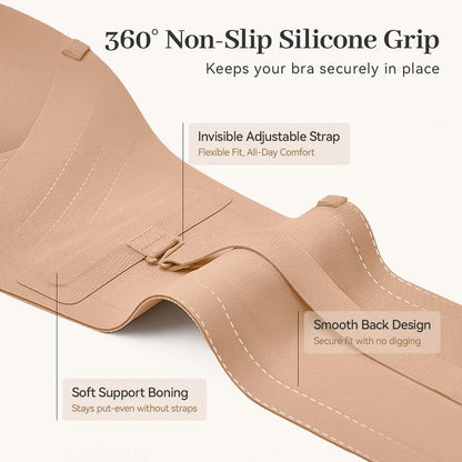 Womens Strapless Push Up Lift Bra