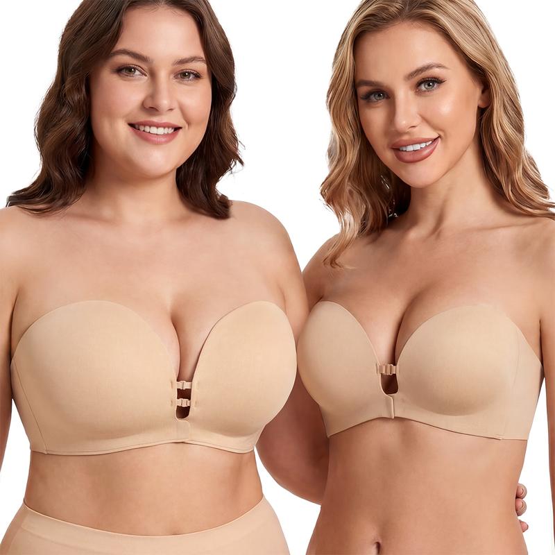 Womens Strapless Push Up Lift Bra