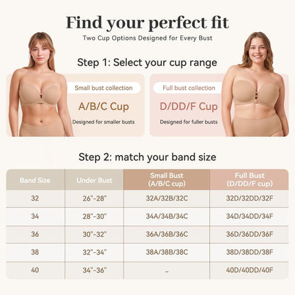 Womens Strapless Push Up Lift Bra